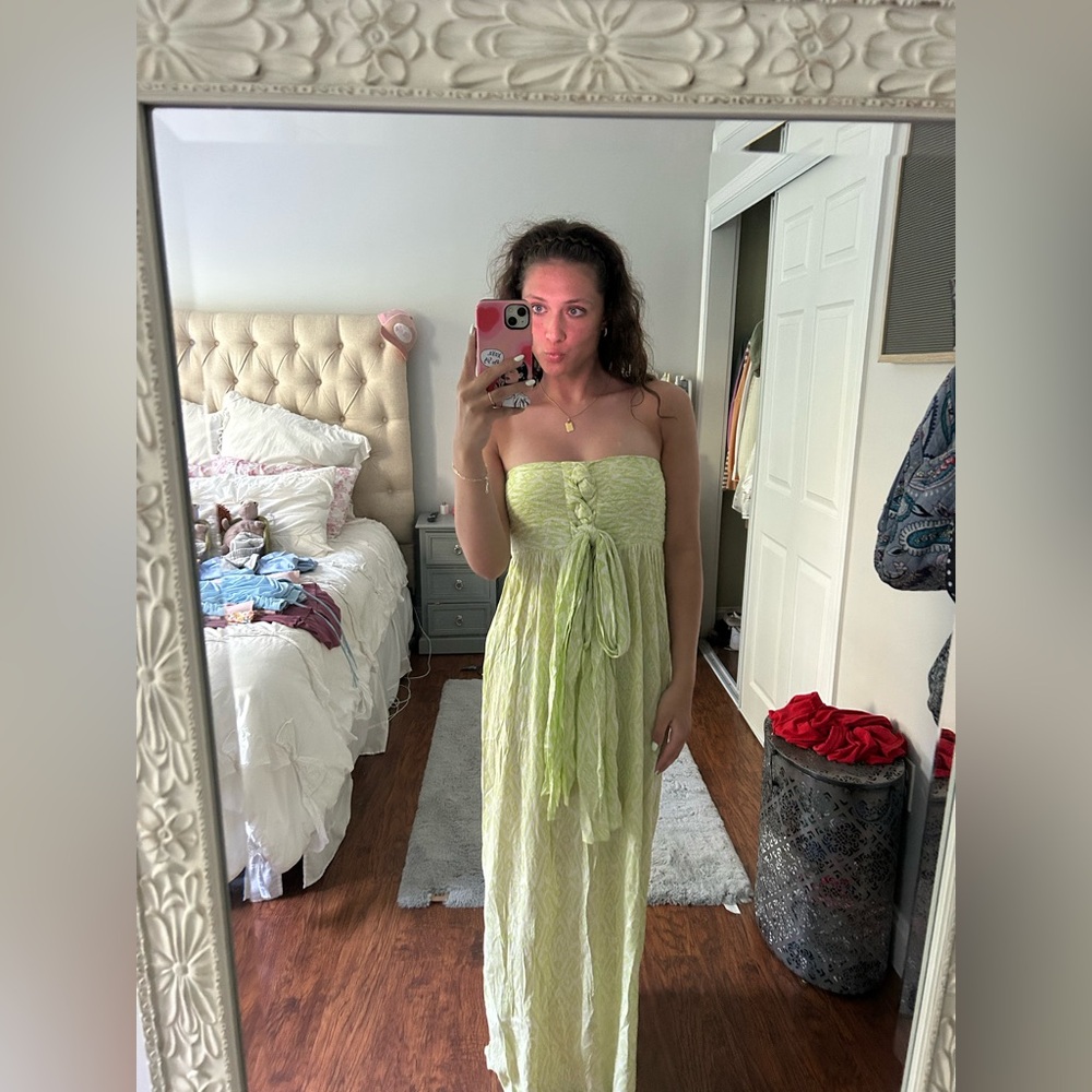 Green Patterned Maxi Dress